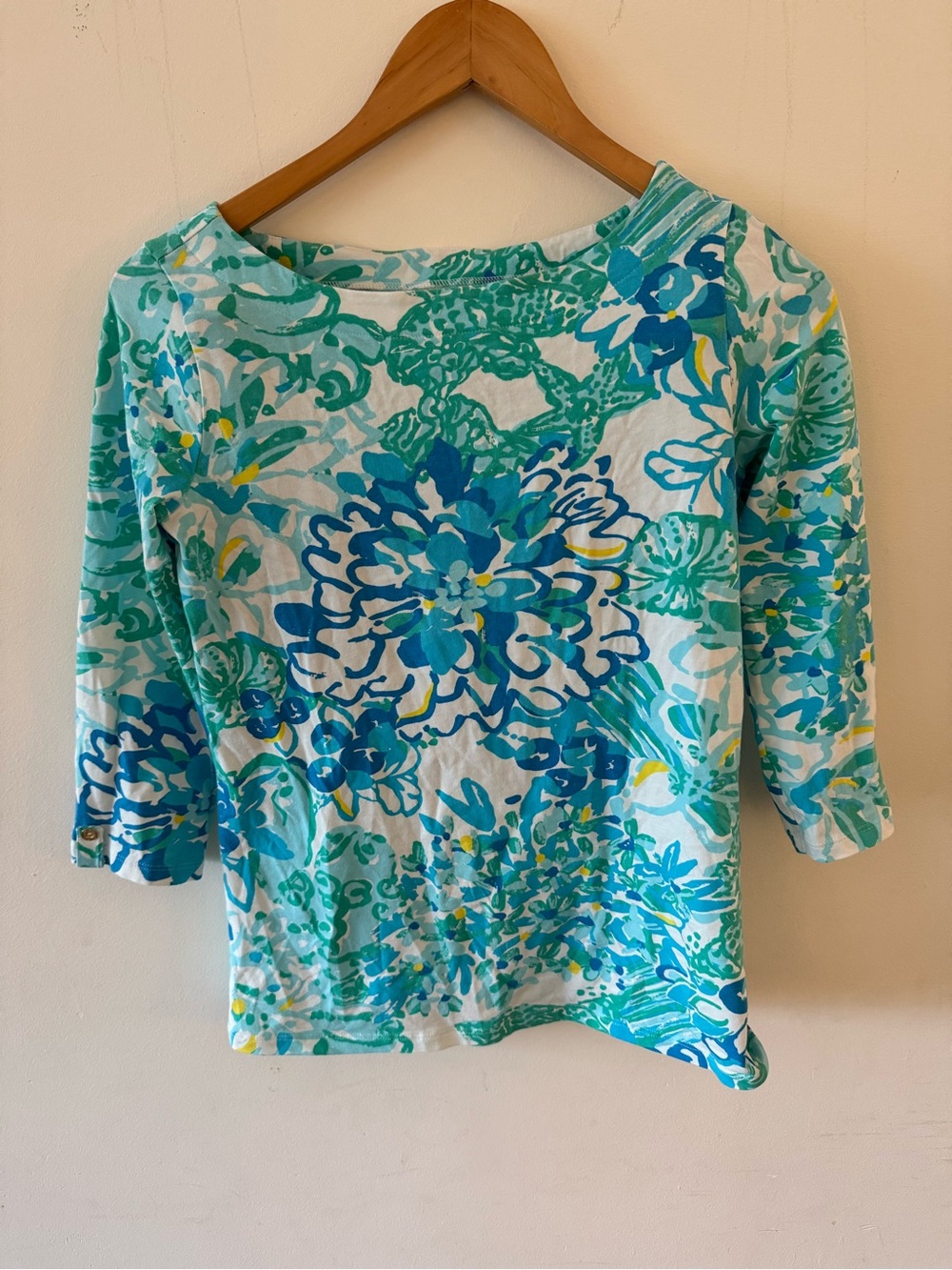 Lilly Pulitzer "In a Pinch" Boatneck Top Size XS - 3/4 Sleeves